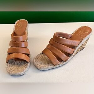 Vince Camuto Molisana Leather Wedge Espadrille Sz 8.5